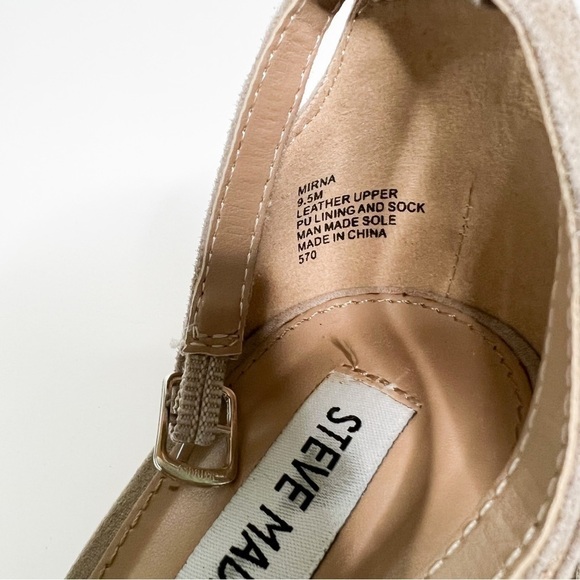 Steve Madden Mirna Leather Heels in Taupe Suede Size 9.5 - Picture 4 of 8